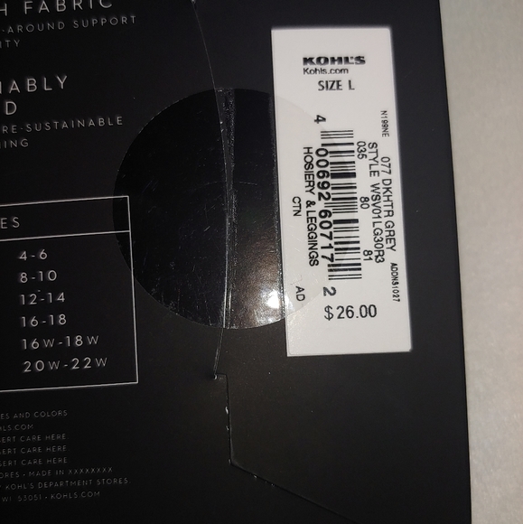 NWT Simply Vera Vera Wang Gray Live-In High Rise Legging – Sizes M & L available - Picture 6 of 6